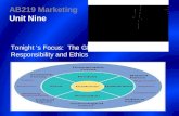 AB219 Marketing Unit Nine Tonight ‘s Focus: The Global Marketplace, Social Responsibility and Ethics.