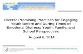 Diverse Promising Practices for Engaging Youth Before and During Times of Emotional Distress: Youth, Family, and School Perspectives August 6, 2014 .