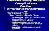 Coronary Artery Disease Complications Cardiac Arrhythmias/Dysrhythmias  Conduction System  Four Properties of Cardiac Tissue  Automaticity – ability.