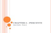 C HAPTER 5 – P ERCENTS Math Skills – Week 6. O UTLINE Introduction to Percents – Section 5.1 Percent Equations Part I– Section 5.2 Percent Equations Part.