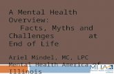 A Mental Health Overview: Facts, Myths and Challenges at End of Life Ariel Mindel, MC, LPC Mental Health America of Illinois.