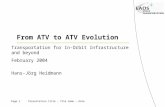 Page 1 Presentation title – file name – date From ATV to ATV Evolution February 2004 Hans-Jörg Heidmann Transportation for In-Orbit Infrastructure and.