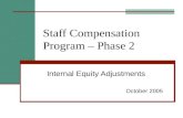 Staff Compensation Program – Phase 2 Internal Equity Adjustments October 2005.