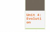 Unit 4: Evolution. Definitions:  Evolution  the relative change in the characteristics of populations that occurs over successive generations  Adaptation.