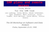 SAM plans and remote access Vicky White for the SAM team Lee Lueking, Vicky White, Heidi Schellman, Igor Terekhov, Matt Vranicar, Julie Trumbo, Rich Wellner,