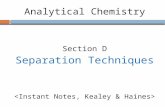 Analytical Chemistry Section D Separation Techniques.