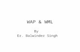 WAP & WML By Er. Balwinder Singh. Introducing WAP WAP: Wireless Application Protocol –Communication between a wireless device and a gateway, which in.