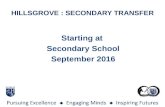 Starting at Secondary School September 2016 HILLSGROVE : SECONDARY TRANSFER.