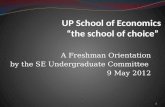 A Freshman Orientation by the SE Undergraduate Committee 9 May 2012 1.