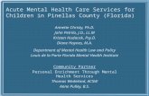 Acute Mental Health Care Services for Children in Pinellas County (Florida) Annette Christy, Ph.D. John Petrila, J.D., LL.M Kristen Hudacek, Psy.D. Diane.