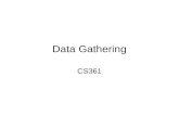 Data Gathering CS361. Process 1.Identify stakeholders 2.Identify needs (Eg: Observation) 3.Derive requirements 4.Derive design alternatives 5.Build prototypes.