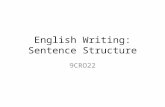 English Writing: Sentence Structure 9CRO22. Unit 1. Describing Actions Using the Present Progressive The Present Progressive tense indicates continuing.