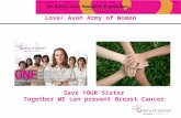 Save YOUR Sister Together WE can prevent Breast Cancer Love/ Avon Army of Women.