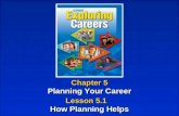 Chapter 5 Planning Your Career Chapter 5 Planning Your Career Lesson 5.1 How Planning Helps Lesson 5.1 How Planning Helps.