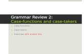 Grammar Review 2: Case-functions and case-takers 1.Case-functions 2.Case-takers 3.Exercises with answer key.