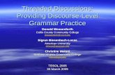 Threaded Discussions: Providing Discourse-Level Grammar Practice Donald Weasenforth Collin County Community College dweasenforth@ccccd.edu Sigrun Biesenbach-Lucas.