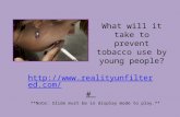 What will it take to prevent tobacco use by young people?  **Note: Slide must be in display mode to play.**