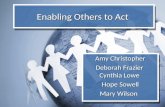 Enabling Others to Act Amy Christopher Deborah Frazier Cynthia Lowe Hope Sowell Mary Wilson.