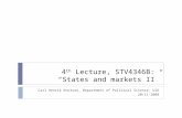 4 th Lecture, STV4346B: “States and markets II” Carl Henrik Knutsen, Department of Political Science, UiO 20/11-2008.