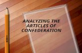 ANALYZING THE ARTICLES OF CONFEDERATION. What are the Articles of Confederation? It was our nation’s first Constitution that created our first national.