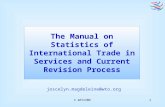 © WTO/OMC1 The Manual on Statistics of International Trade in Services and Current Revision Process joscelyn.magdeleine@wto.org.