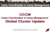 Camp Coordination & Camp Management CCCM Camp Coordination & Camp Management Global Cluster Update Shelter Meeting, Geneva 1 June 2007.