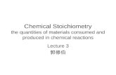 Chemical Stoichiometry the quantities of materials consumed and produced in chemical reactions Lecture 3 郭修伯.