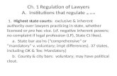 Ch. 1 Regulation of Lawyers A. Institutions that regulate pp. 24-34 1. Highest state courts: exclusive & inherent authority over lawyers practicing in.