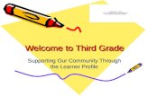 Welcome to Third Grade Supporting Our Community Through the Learner Profile.