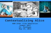 Contextualizing Alice HUM 2250: Film Adaptation Summer 2011 Dr. Perdigao May 19, 2011.
