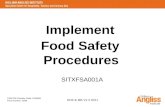 CRICOS Provider Code: 01505M RTO Number: 3045 DHS & MB V1.2 2011 Implement Food Safety Procedures SITXFSA001A.
