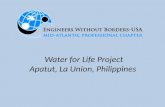 Water for Life Project Apatut, La Union, Philippines.