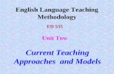 English Language Teaching Methodology ED 535 Unit Tow Current Teaching Approaches and Models.