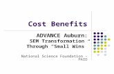 Cost Benefits ADVANCE Auburn : SEM Transformation Through “Small Wins” National Science Foundation - PAID.