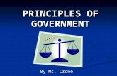 PRINCIPLES OF GOVERNMENT By Ms. Crone. Government and the State Objectives How is government defined? How is government defined? What are the basic powers.
