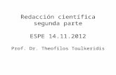 Redacción científica segunda parte ESPE 14.11.2012 Prof. Dr. Theofilos Toulkeridis.