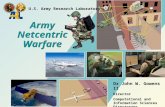 Army Netcentric Warfare Army Netcentric Warfare U.S. Army Research Laboratory Dr John W. Gowens II Director Computational and Information Sciences Directorate.