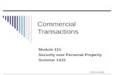 ©MNoonan2009 Commercial Transactions Module 11b Security over Personal Property Summer 1415.