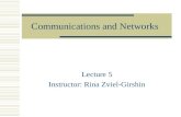 Communications and Networks Lecture 5 Instructor: Rina Zviel-Girshin.