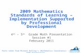 2009 Mathematics Standards of Learning – Implementation Supported by Professional Development 4 th – 5 th Grade Math Presentation Session #1 February 2011.