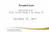 December 12, 2012 Promotion Training for Full Title Step V to Step VI.