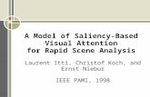 A Model of Saliency-Based Visual Attention for Rapid Scene Analysis Laurent Itti, Christof Koch, and Ernst Niebur IEEE PAMI, 1998.