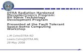 L.M Cohn/DTRA-RD Lewis.Cohn@DTRA.MIL 28 May 2008 DTRA Radiation Hardened Microelectronics Program: RH 90nm Technology Development Program Presented at.