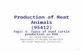 1 Production of Meat Animals (95412) Topic 5: Types of beef cattle production in USA Dr Jihad Abdallah Department of Animal Production An-najah National.