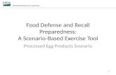 Food Defense and Recall Preparedness: A Scenario-Based Exercise Tool Processed Egg Products Scenario 1.
