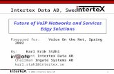 Intertex Data AB, Sweden Future of VoIP Networks and Services Edgy Solutions Prepared for:Voice On the Net, Spring 2002 By: Karl Erik Ståhl President Intertex.