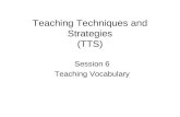 Teaching Techniques and Strategies (TTS) Session 6 Teaching Vocabulary.