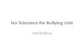 No Tolerance for Bullying Unit Anti-Bullying. Shinedown “Bully”
