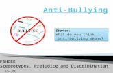 Starter: What do you think anti-bullying means? Starter: What do you think anti-bullying means?