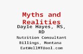 Myths and Realities Dayle Hayes, MS, RD Nutrition Consultant Billings, Montana EatWellMT@aol.com.